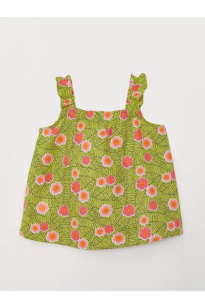 LC Waikiki Square Neck Printed Baby Girl Blouse