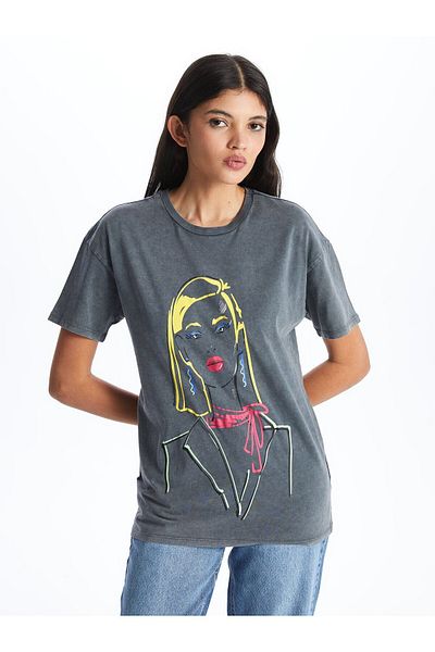 LC Waikiki Women's - Crew Neck Printed Short Sleeve T-Shirt