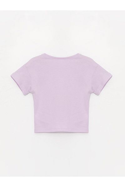 LC Waikiki Crew Neck Printed Short Sleeve T-Shirt for Baby Girl