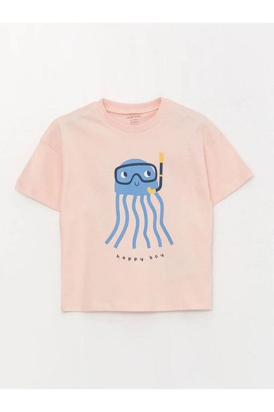 LC Waikiki Crew Neck Short Sleeve Printed Baby Boy T-Shirt, Pack of 2