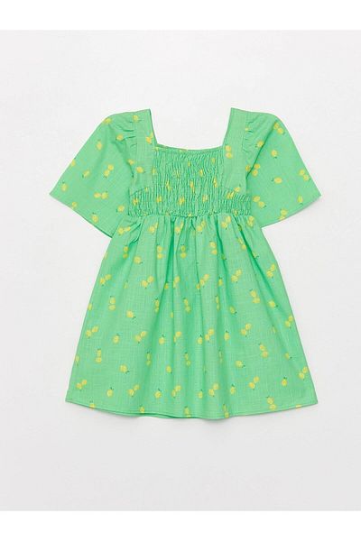 LC Waikiki LCW Kids - Φόρεμα με κοντό μανίκι με τετράγωνη λαιμόκοψη για κορίτσια