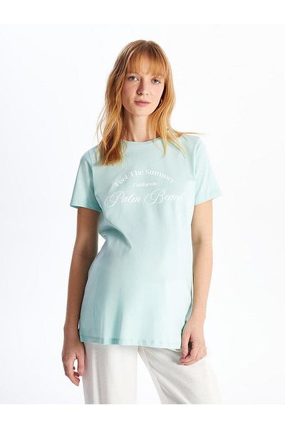 LC Waikiki LCWAIKIKI Umstands-T-Shirt – Rundhalsausschnitt, Bedruckt, Kurzarm