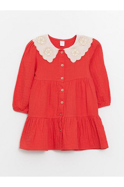 LC Waikiki Rochie fetita cu maneca lunga cu guler bebelus