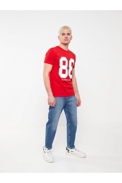 LC Waikiki Crew Neck Short Sleeve Printed Combed Cotton Men's T-Shirt