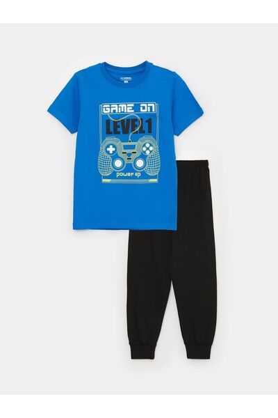 LC Waikiki Crew Neck Printed Short Sleeve Boys' Pidžama Set