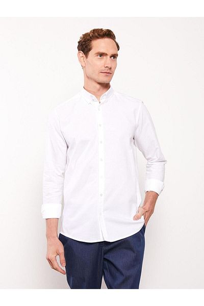 LC Waikiki Μακρυμάνικο πουκάμισο Oxford Basic Slim Fit LCWAIKIKI