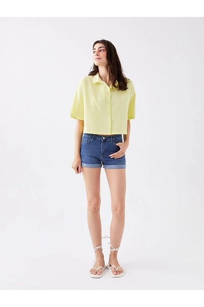 LC Waikiki Lcw Casual Straight Short Sleeve Oversize Women's Shirt