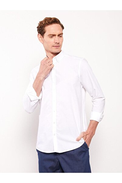 LC Waikiki LCWAIKIKI Basic Slim Fit чоловіча оксфордська сорочка з довгим рукавом