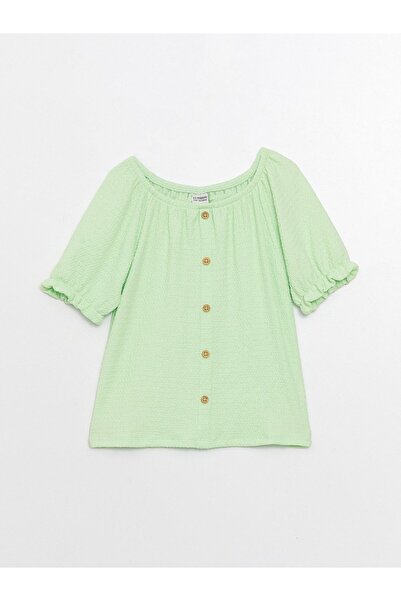 LC Waikiki Kayık Yaka Kısa Kollu Kız Çocuk Tişört