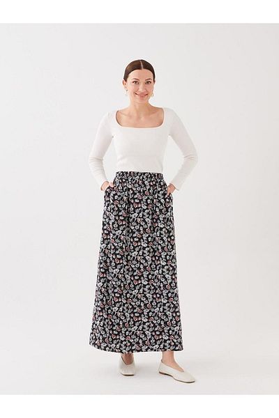 LC Waikiki LCW Grace Patterned A-Line Women's Skirt with Elastic Waist