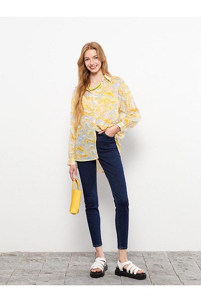 LC Waikiki Blugi LCW cu talie înaltă, cu croiala super skinny, cu detaliu de buzunar, pantaloni de jeans rodeo pentru femei