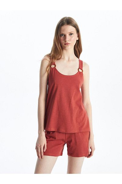 LC Waikiki LCW DREAM Women's U-Neck Pajamas Set with Shorts - Straight Straps