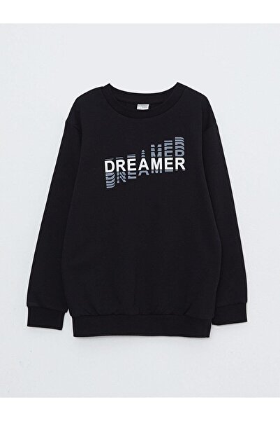 LC Waikiki LCW Kids Bisiklet Yaka Baskılı Uzun Kollu Erkek Çocuk Sweatshirt ve Eşofman Altı