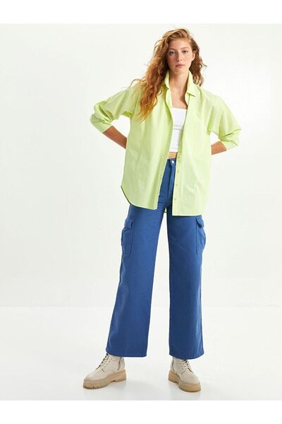 LC Waikiki Xsıde Önden Düğme Kapamalı Düz Uzun Kollu Poplin Kadın Gömlek