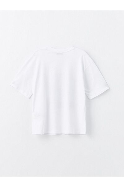 LC Waikiki Tricou oversize pentru damă - Decolteu Crew, Imprimat, mânecă scurtă