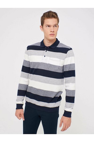 LC Waikiki Ανδρικό φούτερ Navy Blue ριγέ