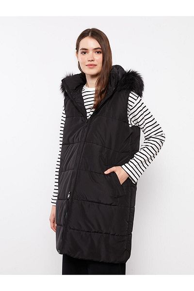 LC Waikiki LCW Modest Women's Hooded Plain Puffer Vest