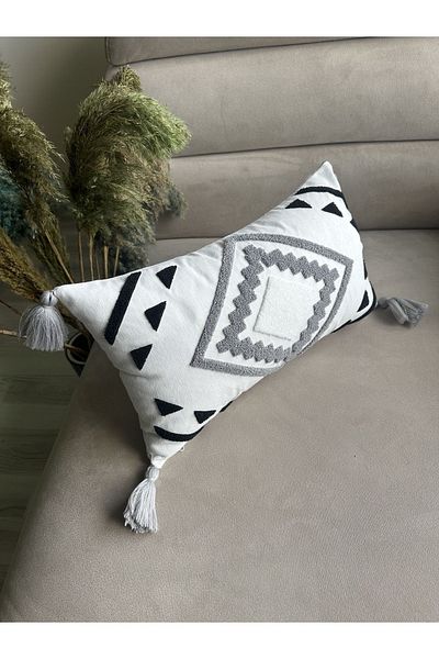 en gözde home Punch Embroidered Rectangular Throw Pillow Cover