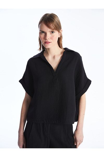 LC Waikiki Γυναικεία μπλούζα Polo ίσια κοντό μανίκι Oversize