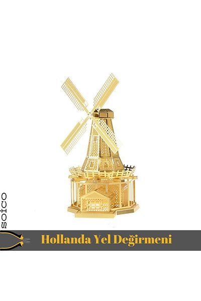 soico Netherlands Windmill Gold Color Model Metal Model Kit