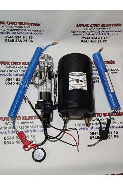 HORNS 10 Litrelik Otomatik Kompresör Seti Lastik Ve Hava Tabancalı