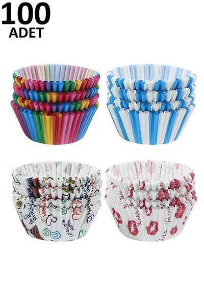 FULLTREND 100 Colored Paper - Muffin Cupcake Cake Mold