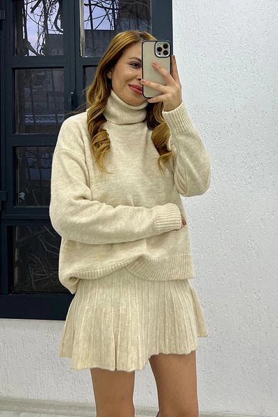 Nopen Knitwear Women's Knitwear Pleated Skirt Sweater Suit Brand Equivalent