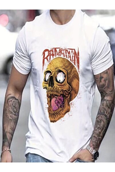 CLASSY.MODA Μπλουζάκι μονόχρωμο - Λευκό μπλουζάκι με κοντό μανίκι με λαιμόκοψη