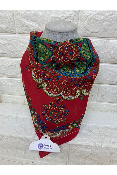 sema aksesuar Unisex Ethnic Patterned Cotton Bandana - Kilim Patterned Wrist Scarf