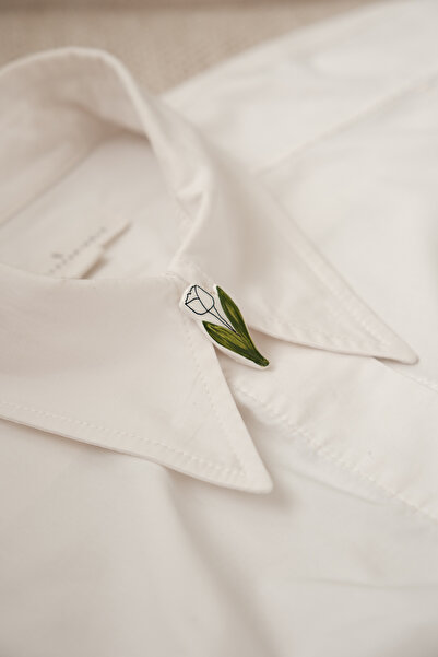 YAKA ART Lale Seramik Broş-Pin