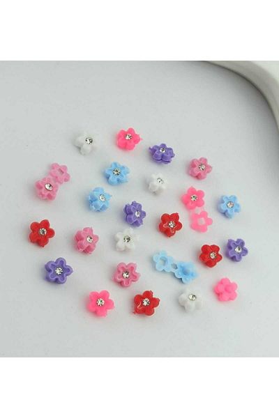 MİNAHOBİ 24 de bucăți Daisy Figured Zircon Stone Detailed Mixed Color Păr margele