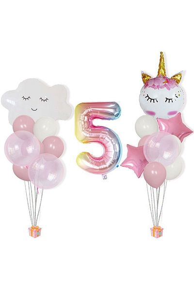 DÜVENCİ TİCARET Çıtıpitıstore Unicorn Birthday Decoration