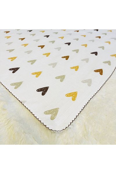 anne dokunuşu gibi KUZUM BEBE Brown Heart Muslin Baby Girl Swaddle Blanket