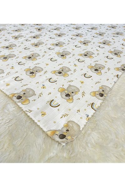 anne dokunuşu gibi KUZUM BEBE Muslin Baby Girl Brown Koala Swaddle Muslin Blanket