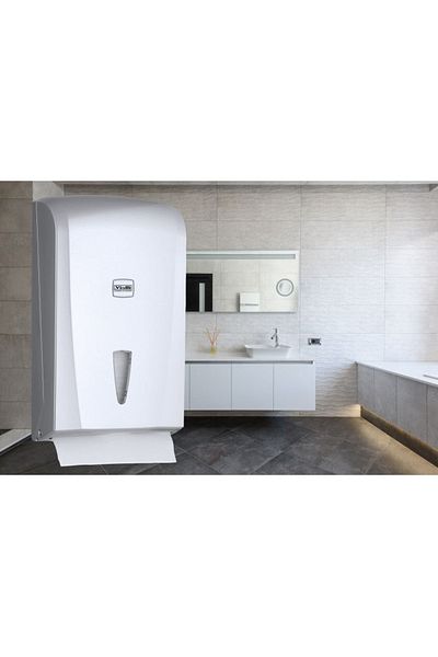 Şeker Portakalım Vialli K21m Z Layer Practical Bathroom Kitchen Paper Towel Dispenser 400 Pieces Gray
