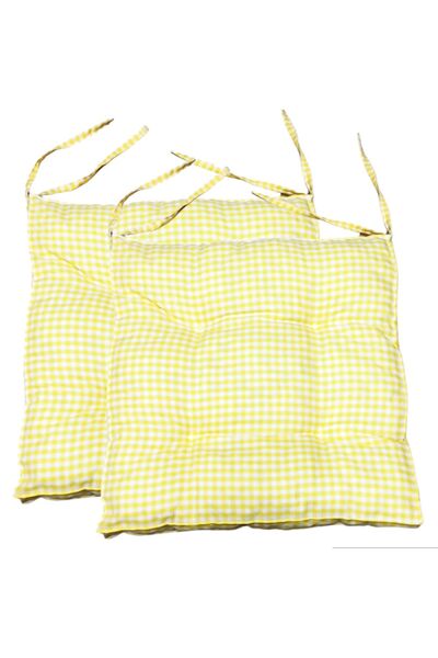 GÜLLÜCE HOME Ikili Kareli Sandalye Minderi-piknik Ve Çok Amaçlı Kullanım