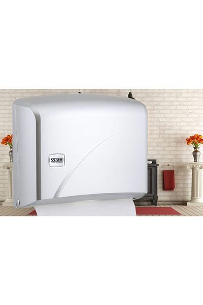 Şeker Portakalım Vialli K1m Bathroom Kitchen Sink Practical Z-Fold Paper Towel Dispenser Capacity 200 Paper Gray