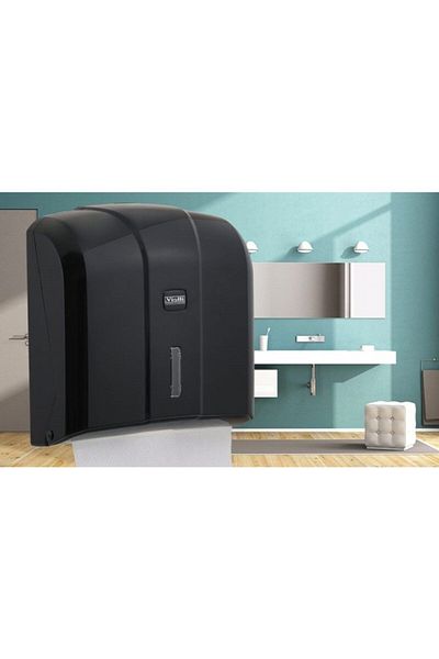 Şeker Portakalım Vialli Kh300b Z Layer Practical Bathroom Kitchen Paper Towel Dispenser 300 Pieces Black