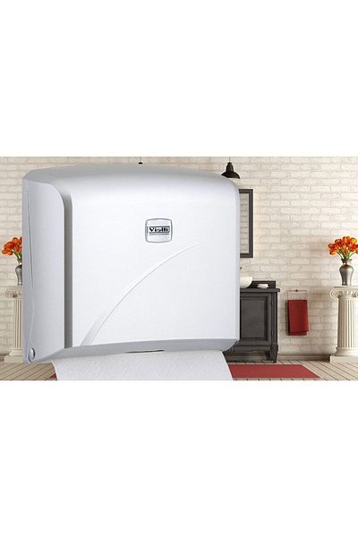 Şeker Portakalım Vialli K2m Bathroom Kitchen Sink Practical Z-Fold Paper Towel Dispenser Capacity 200 Paper Gray