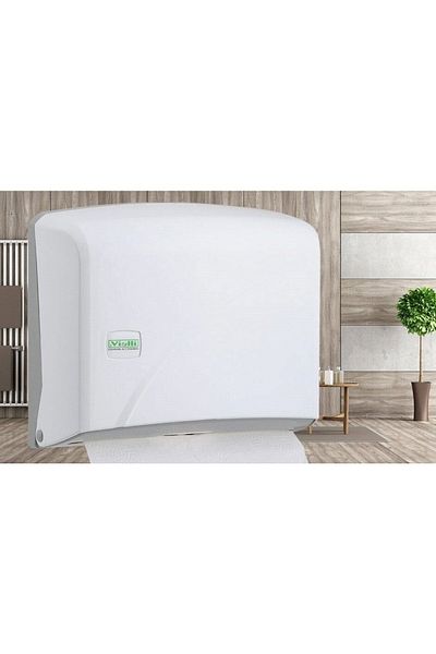 Şeker Portakalım Vialli K1 Bathroom Kitchen Sink Practical Z-Fold Paper Towel Dispenser Capacity 200 Paper White