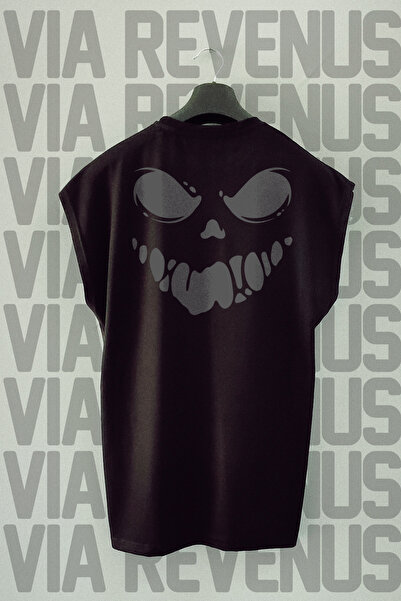 Vordevia Αθλητικό μπλουζάκι Ghost Smile Back Printed Oversize Wide Fit Zero S...