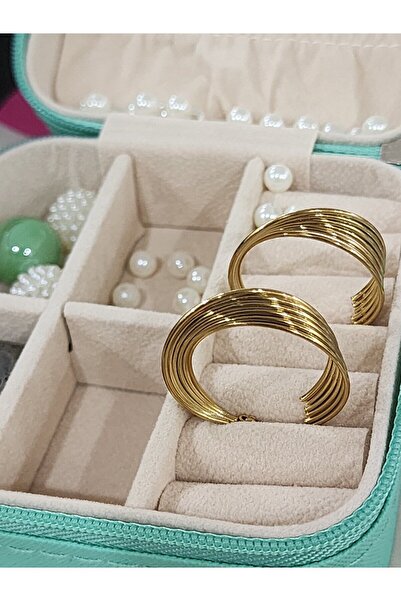 Aylish Bijuteri الاتجاه الجديد الذهب أقراط الذهب اللون هوب الصلب