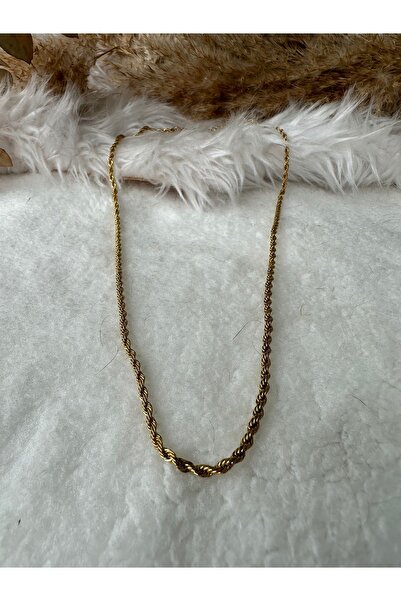 nidistore قلادة ملتوية ذهبية اللون مقاس 60 سم