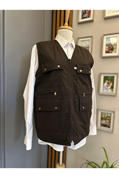 BERNEO Мъжки баща - мултифункционален жилет с много джобове и цип за пролет и лято