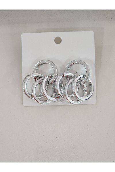 Aylish Bijuteri SILVER MULTI-RING EARRING