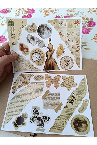 Pink Swan Craft Set de autocolante adezive Vintage Scrapbook Elements – 22 bu...