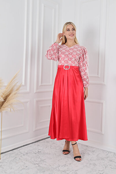 classy moda Rochie din satin cu mâneci decupate unice, corset din dantelă cu ...