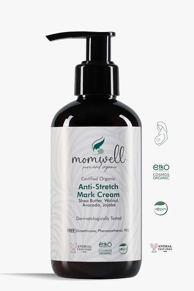 Momwell 200ml Cream Colored Organic Stretch Mark Prevention