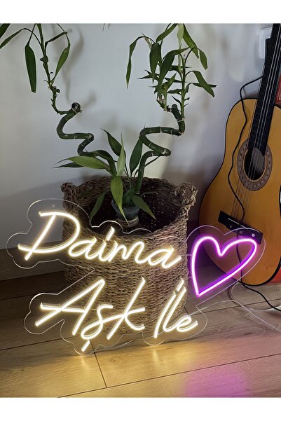 Neon Daima Aşk İle Neon Led Duvar Dekorasyonu