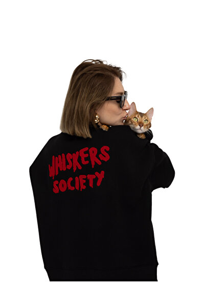 Whiskers Society Siyah Sweatshirt